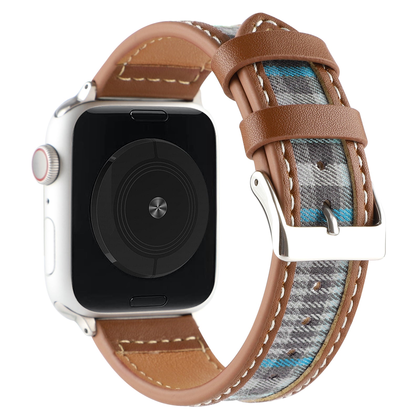 For Apple Watch Series 9 8 7 41mm 6 SE SE (2022) SE (2023) 5 4 40mm Series 1 2 3 38mm Comfortable Cloth Leather Watch Strap For Apple Watch Series 9 8 7 41mm 6 SE SE (2022) SE (2023) 5 4 40mm Series 1 2 3 38mm Comfortable Cloth Leather Watch Strap